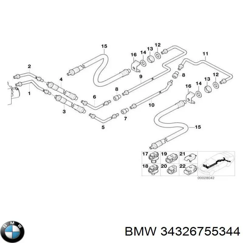 Шланг гальмівний задній, правий BMW 34326755344 ціна, від 36.64 USD