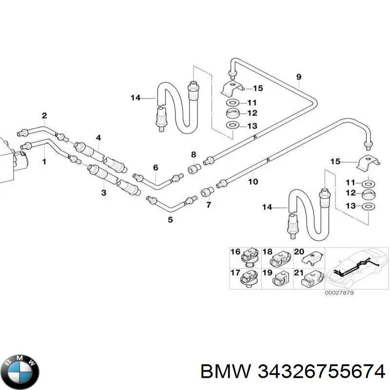 Трубка гальмівна, задня, права на BMW 5 (E39)