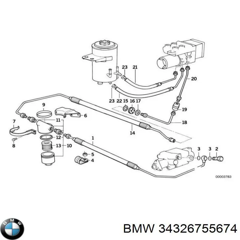 34326755674 BMW Трубка гальмівна, задня, права