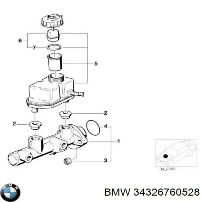 34326760528 BMW Кришка бачка головного гальмівного циліндру