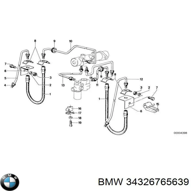 Шланг гальмівний задній, правий 34326765639 BMW