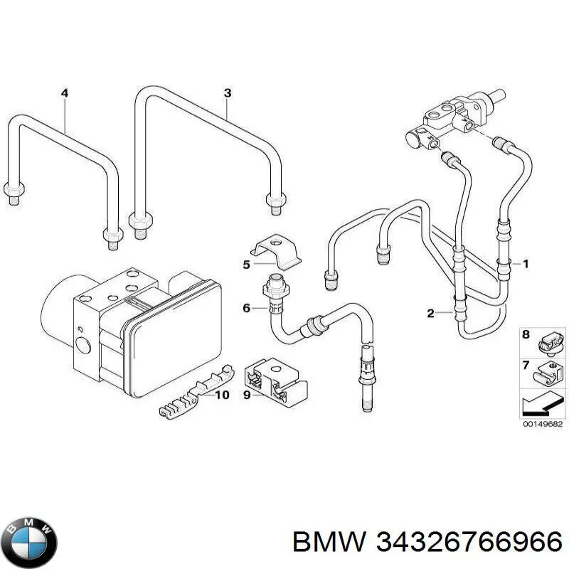 34326766966 BMW шланг гальмівний передній