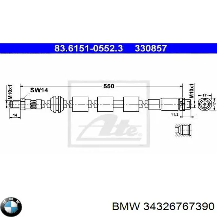 Купити 34326767390 BMW Шланг гальмівний