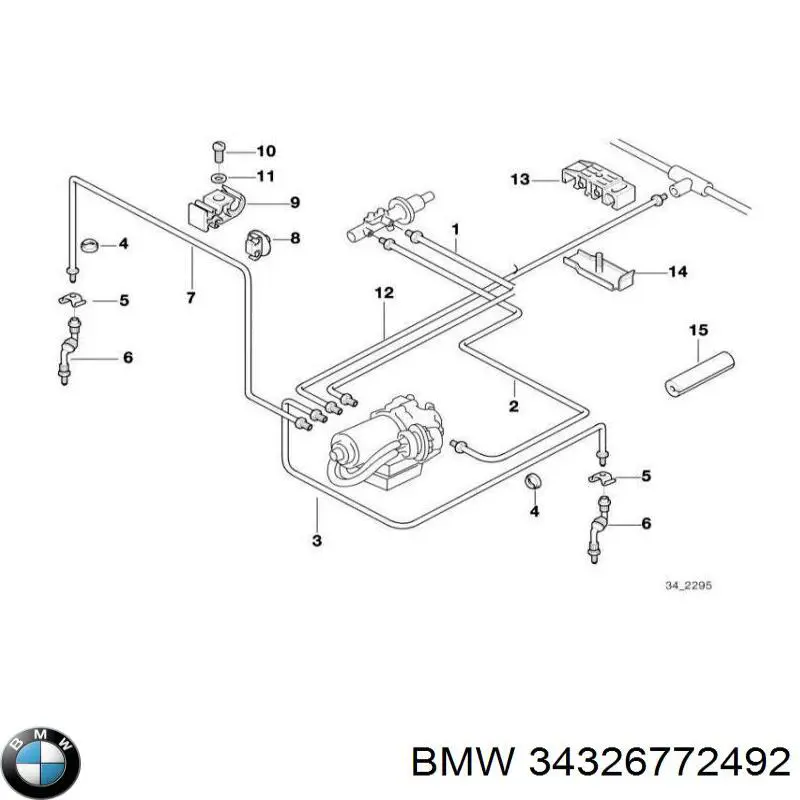 Шланг гальмівний задній, правий BMW 34326765639 ціна, від 9.96 USD