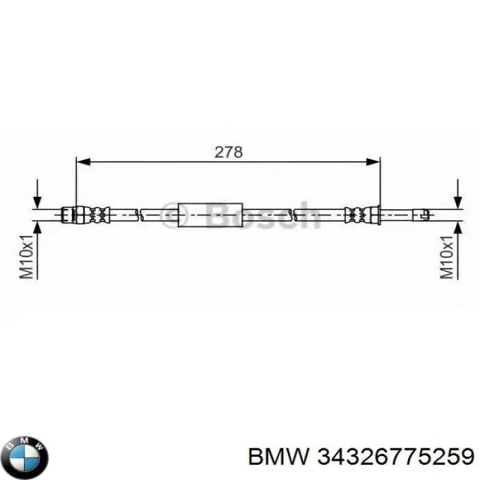 34326775259 BMW шланг гальмівний задній