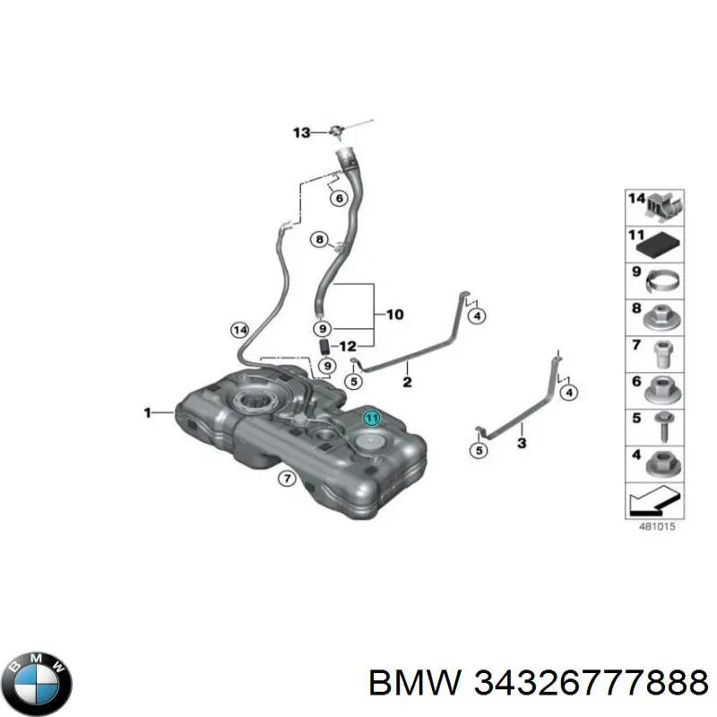 Шланг гальмівний задній, правий 34326777888 BMW