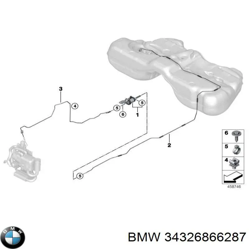 Трубка гальмівна передня права 34326794942 BMW