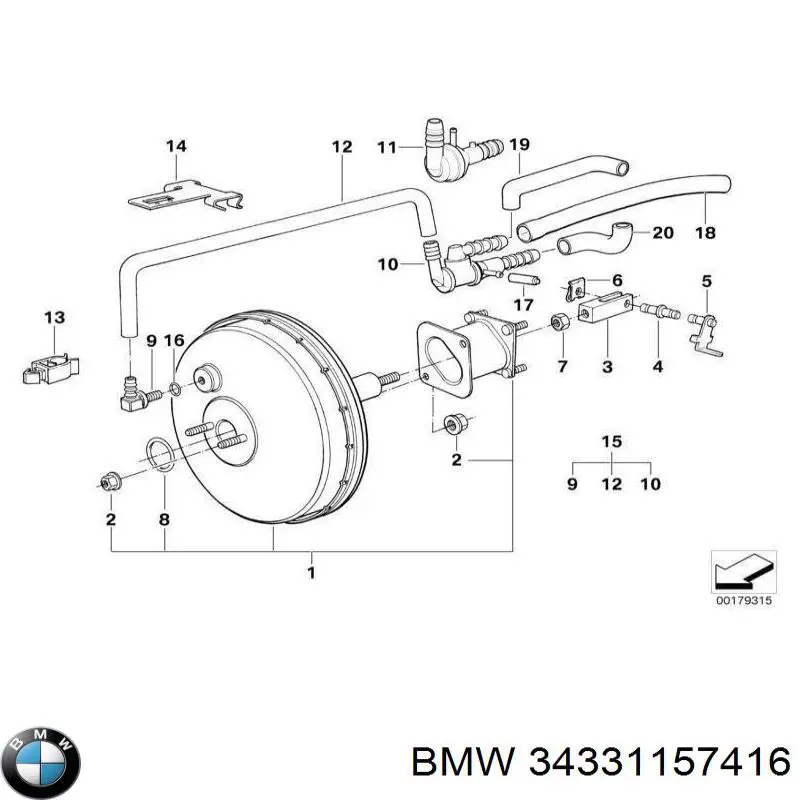  Підсилювач гальм вакуумний BMW 3 