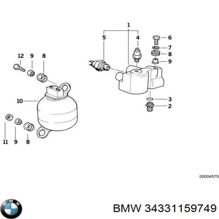 Елементи гідропневматичною гальмівної системи на BMW 8 (E31)
