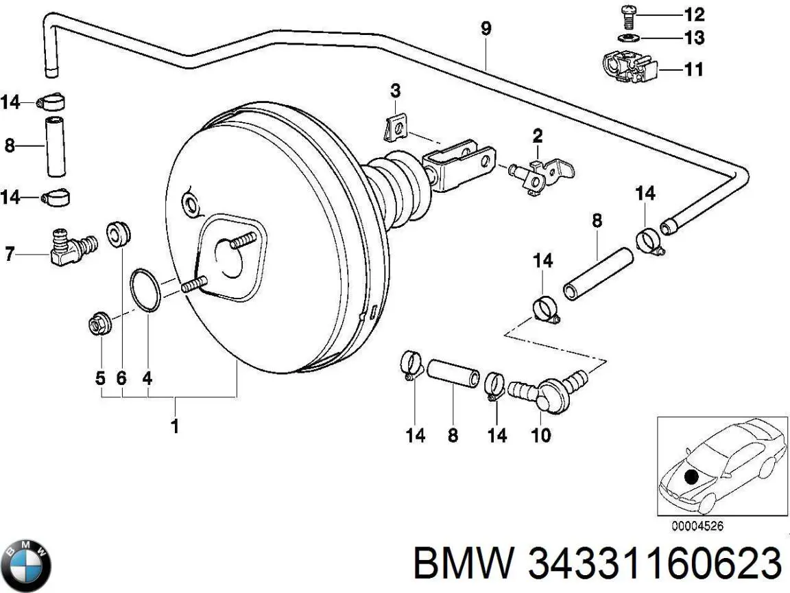 34331160623 BMW Підсилювач гальм вакуумний