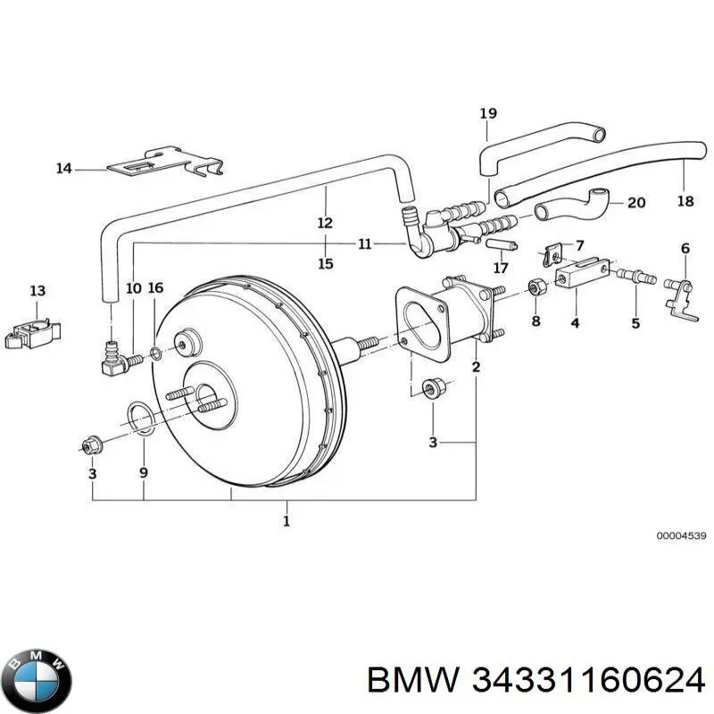 Підсилювач гальм вакуумний на BMW 5 (E34)