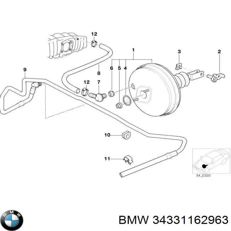 34331162963 BMW підсилювач гальм вакуумний