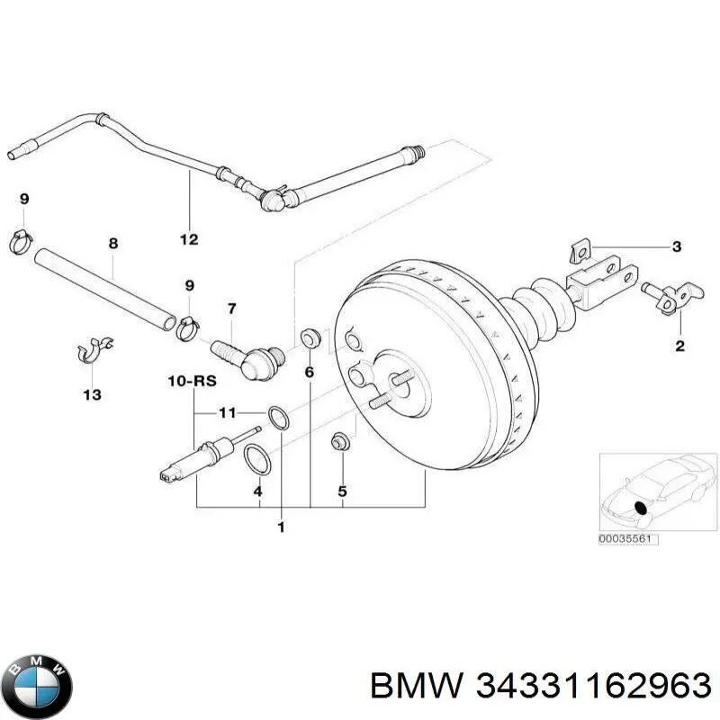 Вакуумника BMW 34331162963 ціна, від 7.14 USD