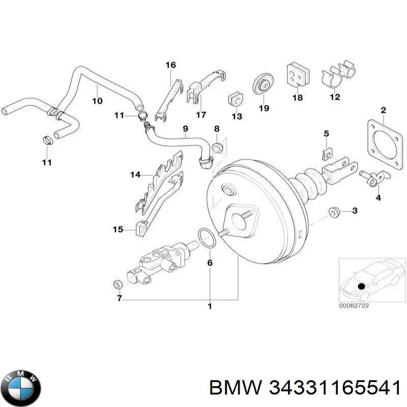 Вакуумника BMW 34331165541 ціна, від 1015.29 USD