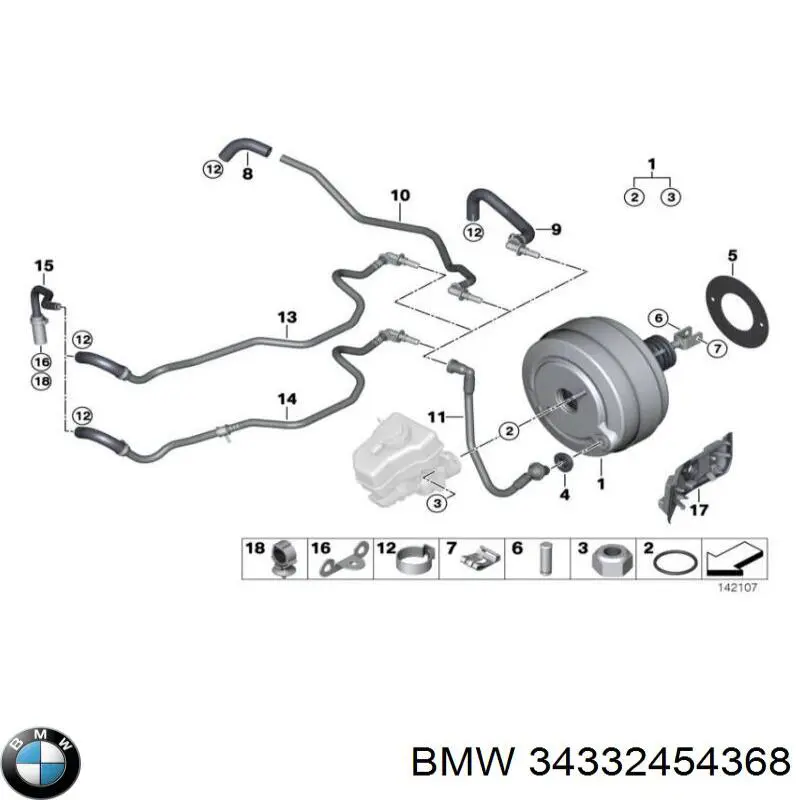 34332454368 BMW підсилювач гальм вакуумний