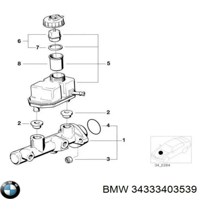 Бачок головного циліндру зчеплення 34333403539 BMW