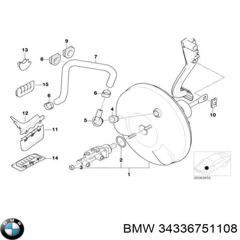 Трубка вакуумного підсилювача гальм BMW 34336751108 ціна, від 52.92 USD