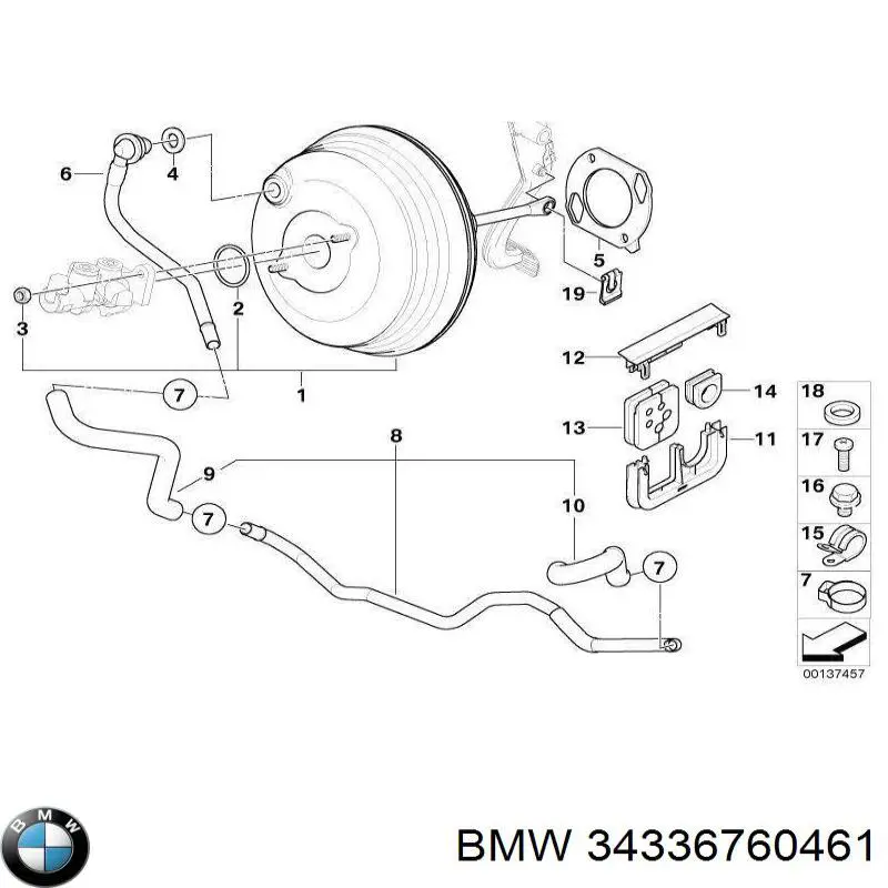 Вакуумника BMW 34336760461 ціна, від 63.36 USD