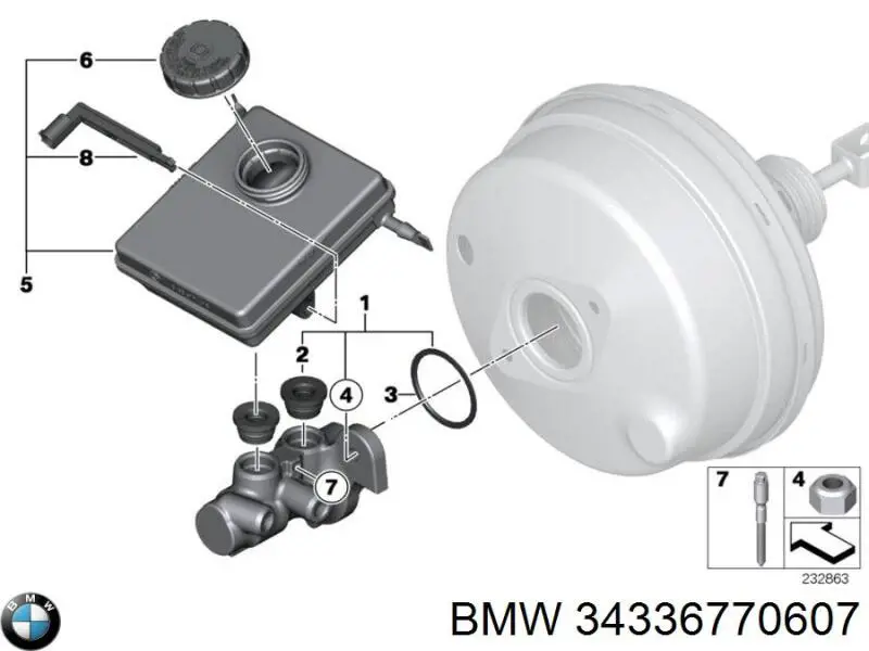 Кришка бачка головного гальмівного циліндру BMW 34336770607 ціна, від 10.13 USD