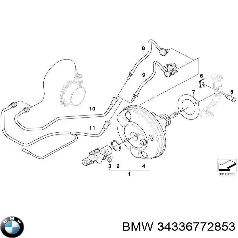 34336772853 BMW Підсилювач гальм вакуумний