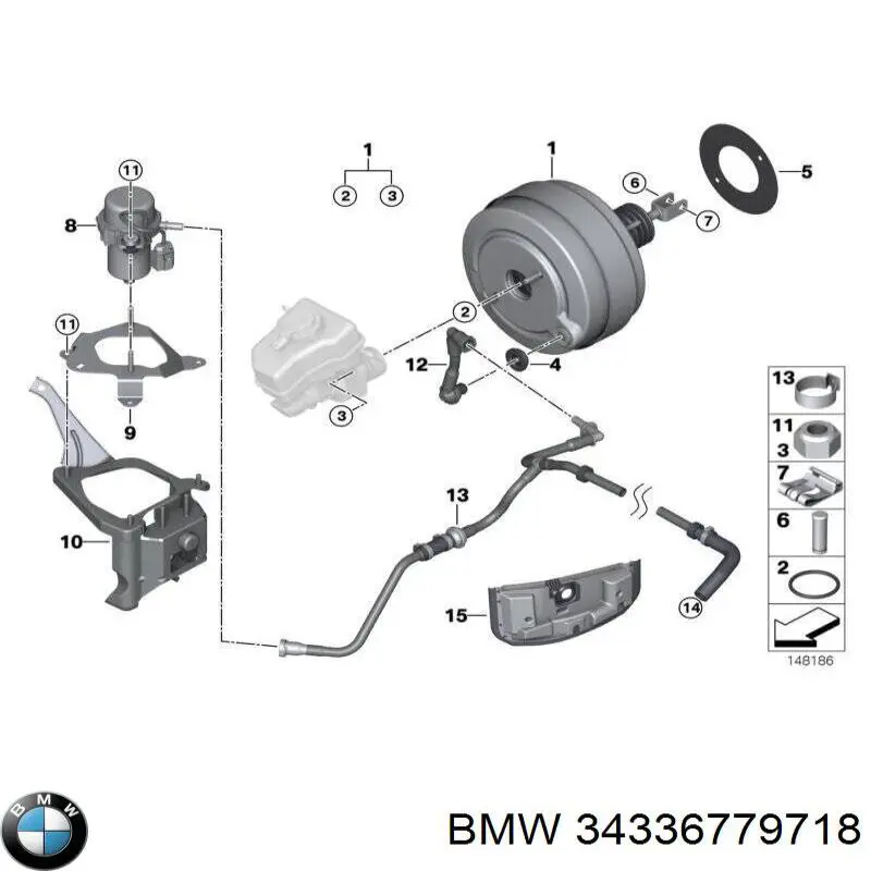 34336779718 BMW Підсилювач гальм вакуумний