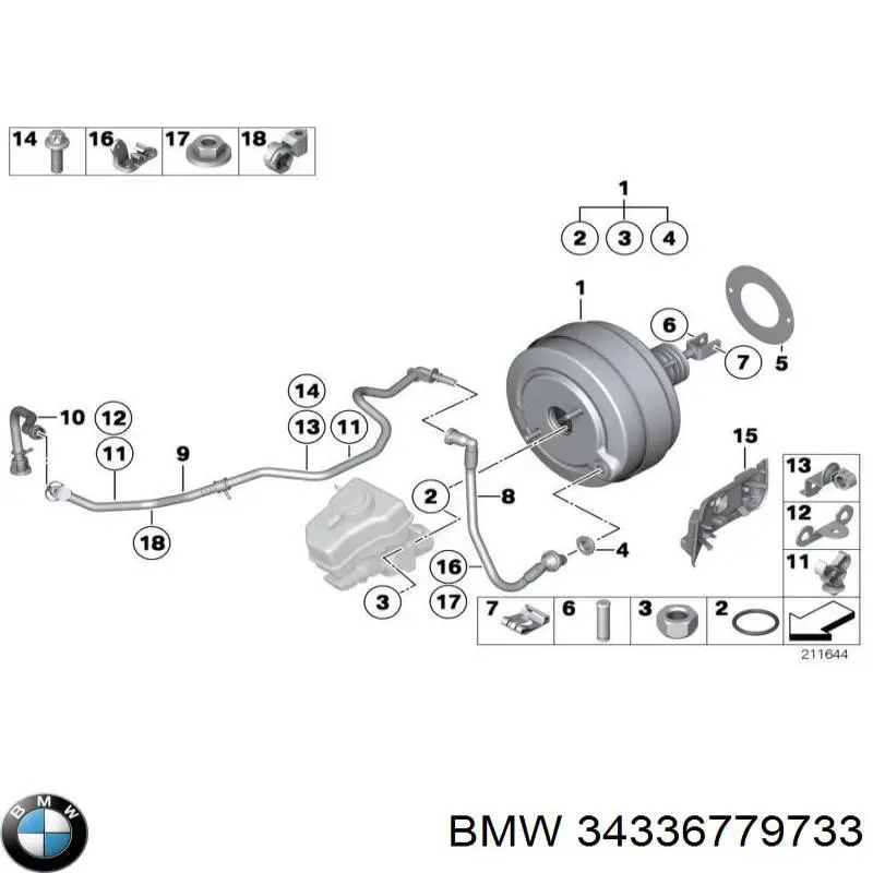 Підсилювач гальм 34336779733 BMW