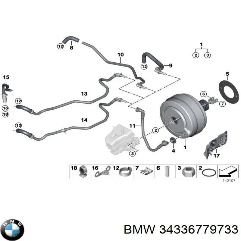 Вакуумника BMW 34336779733 ціна, від 38.36 USD