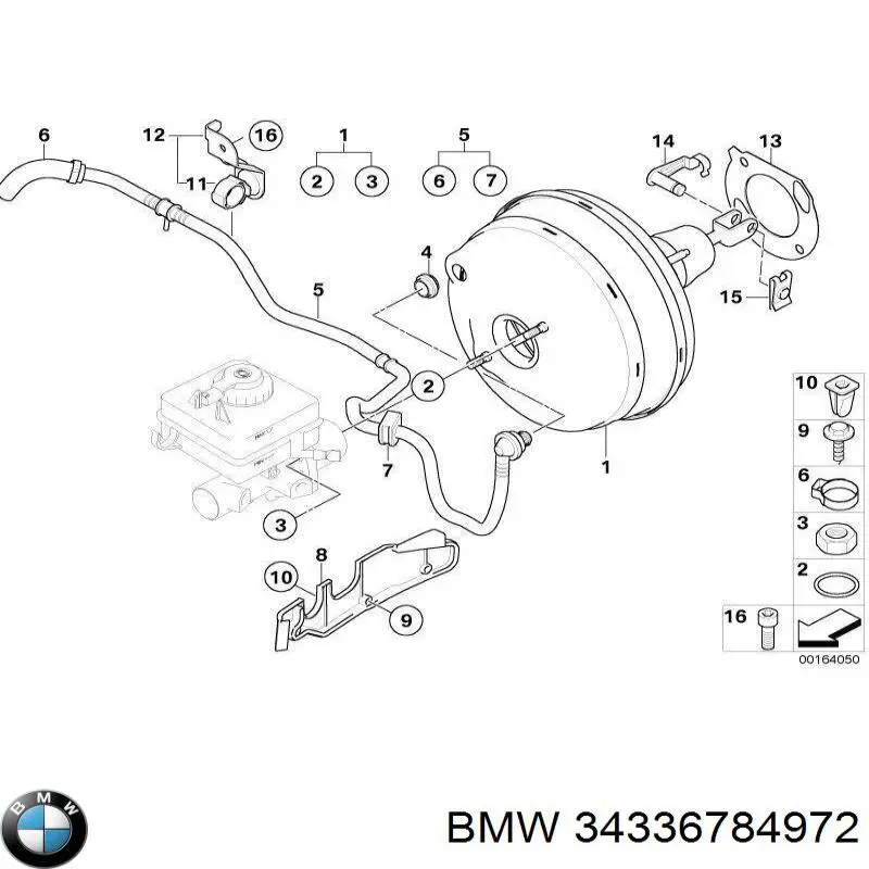Підсилювач гальм 34336784972 BMW