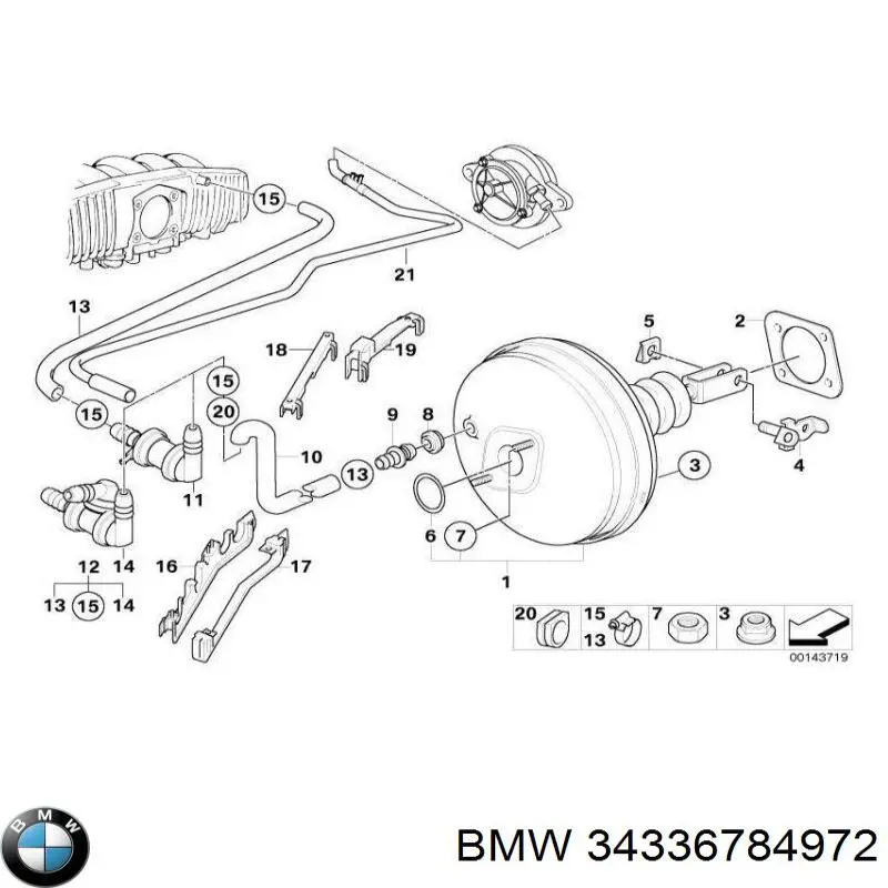 34336784972 BMW Підсилювач гальм вакуумний