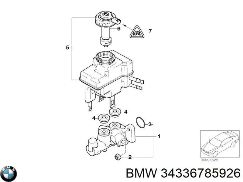 Циліндр головний гальма (Гідротормоз) BMW 34336785926 ціна, від 93.02 USD