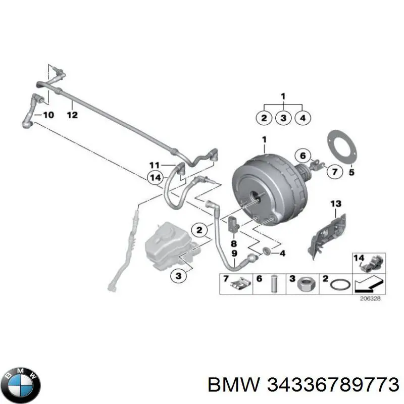 34336789773 BMW підсилювач гальм вакуумний