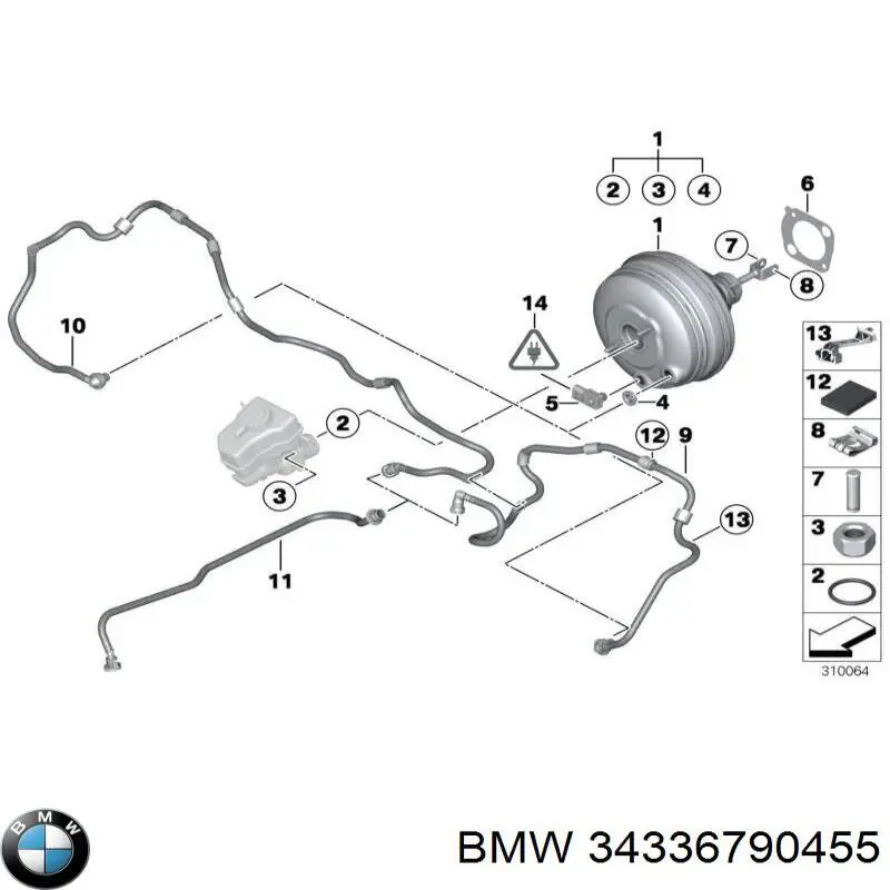 Підсилювач гальм вакуумний 34336790455 BMW