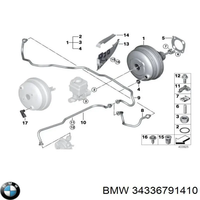 Підсилювач гальм 34336772929 BMW