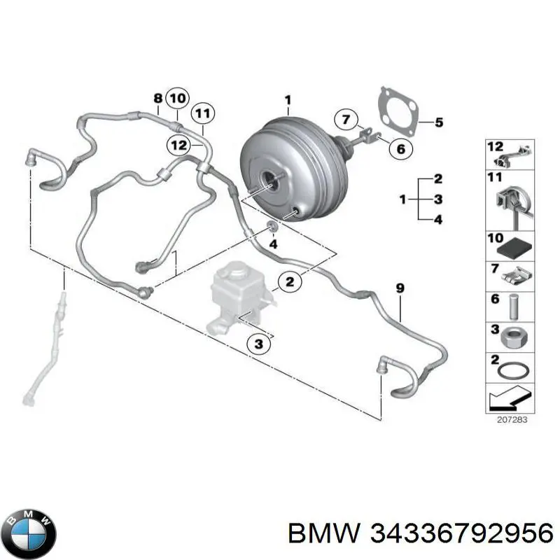 Підсилювач гальм 34336792956 BMW