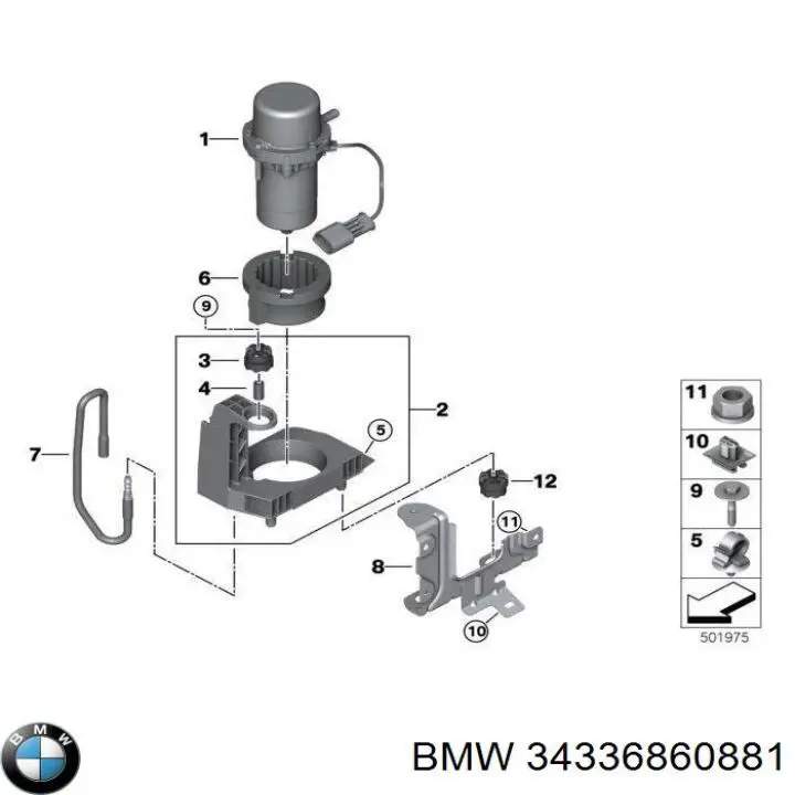 Насос вакуумний 34336860881 BMW