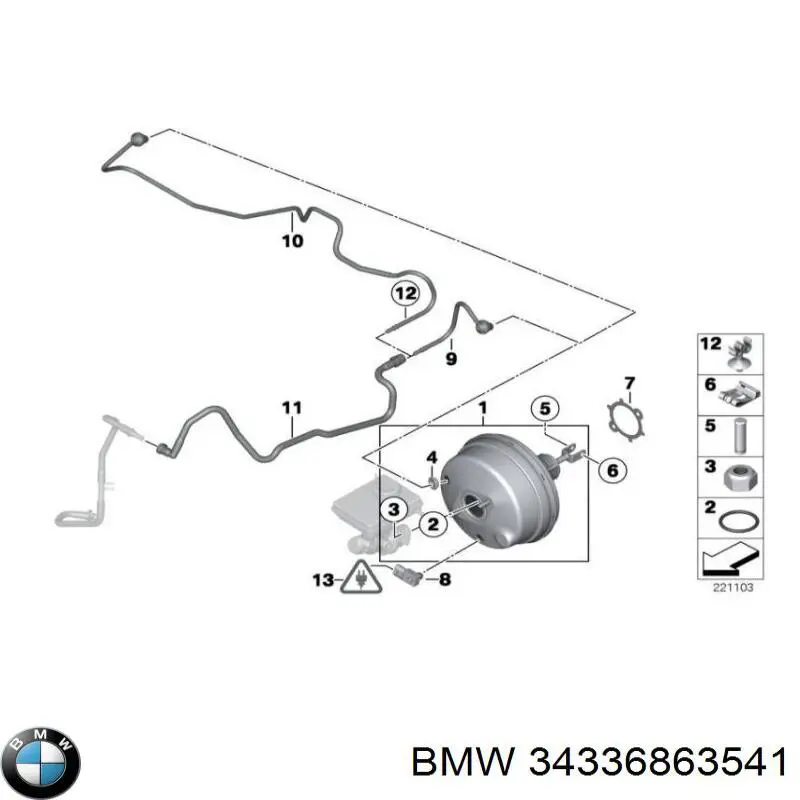 Вакуумника BMW 34336863541 ціна, від 57.14 USD