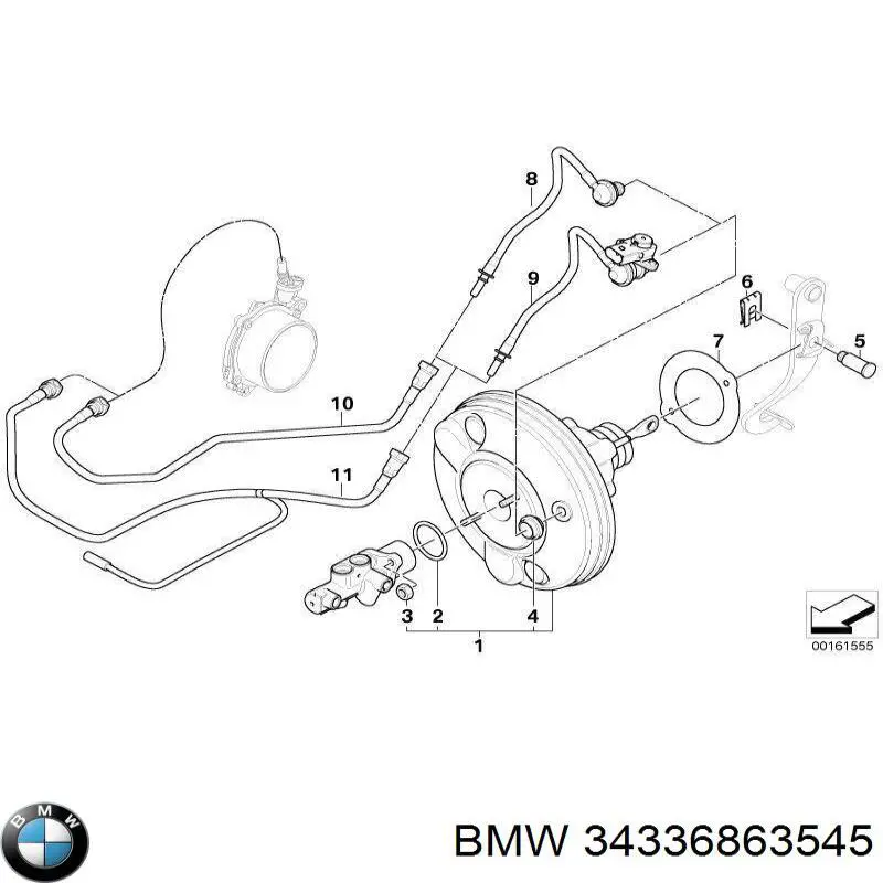 34336863545 BMW Підсилювач гальм вакуумний