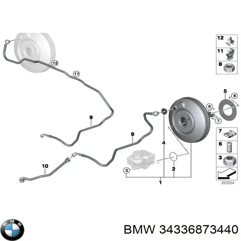  Підсилювач гальм вакуумний BMW X1 