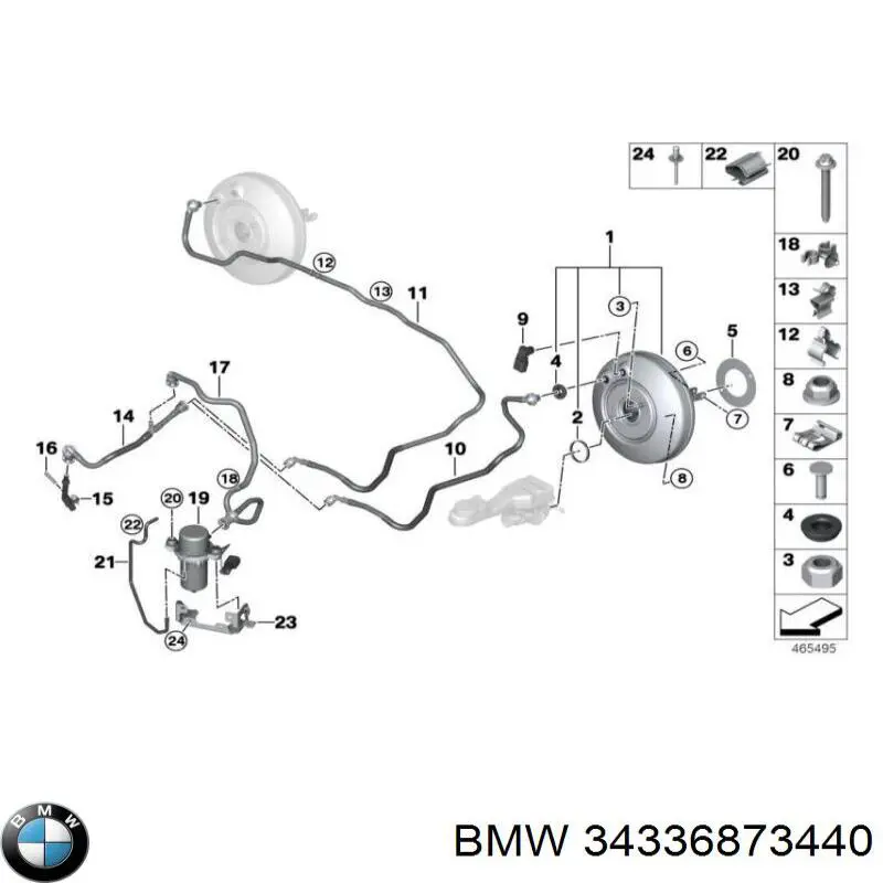 34336873440 BMW Підсилювач гальм вакуумний