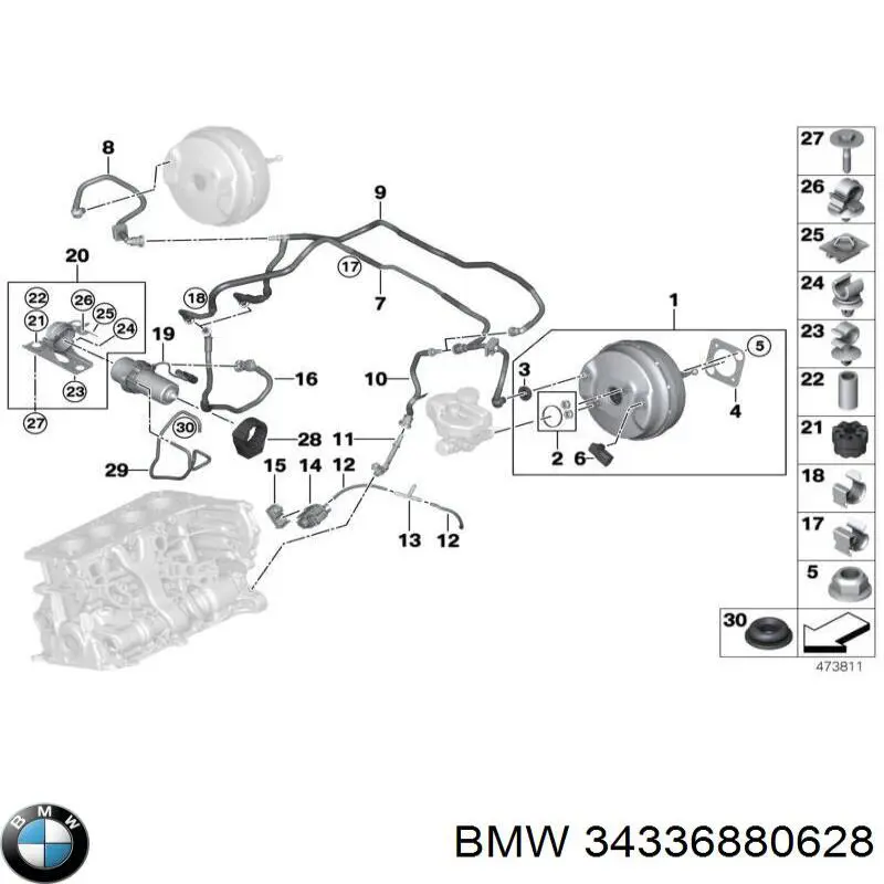 34336880628 BMW Насос вакуумний