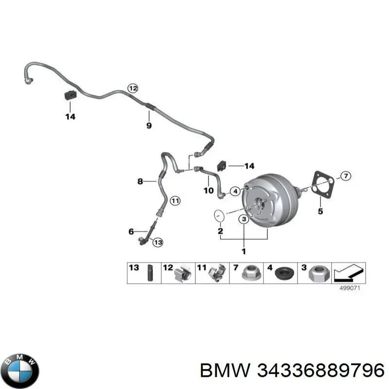 34336889796 BMW Підсилювач гальм вакуумний