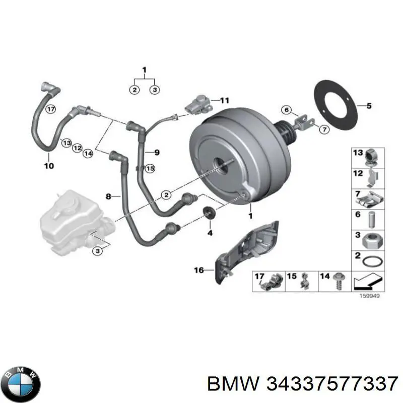 Трубка вакуумного підсилювача гальм 34337577337 BMW