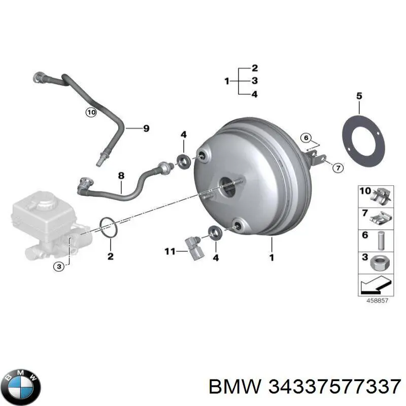 Купити 34337577337 BMW Трубка вакуумного підсилювача гальм