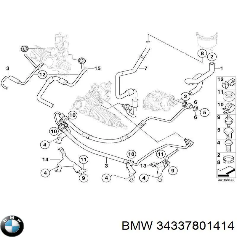 Пістон (кліп) кріплення підкрилки переднього крила 34337801414 BMW