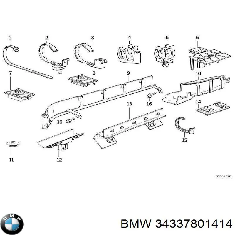 34337801414 BMW Пістон (кліп) кріплення підкрилки переднього крила