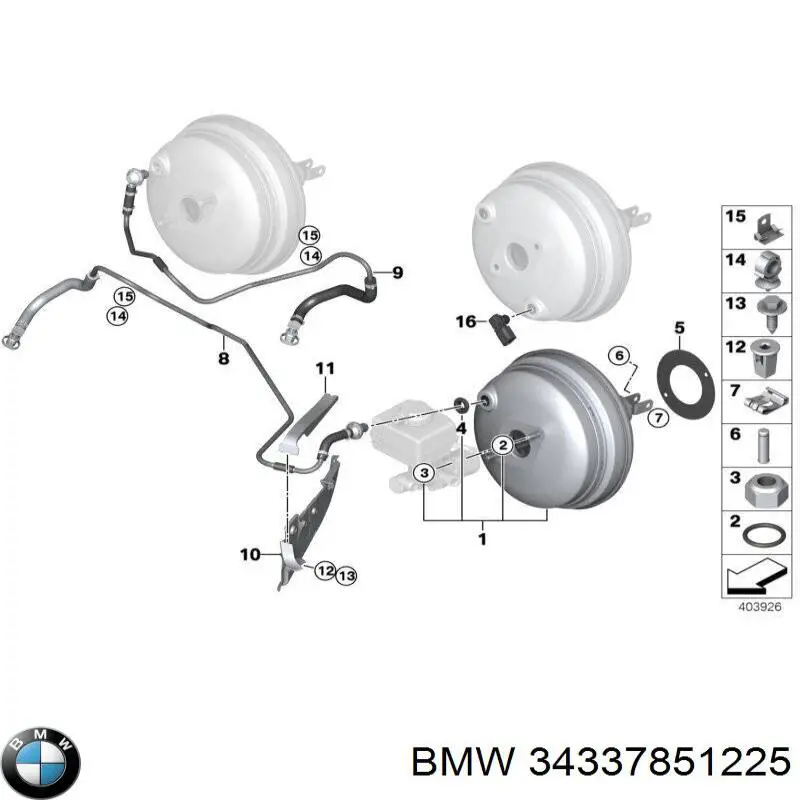34337851225 BMW Підсилювач гальм вакуумний