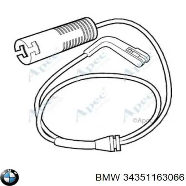 34351163066 BMW Датчик зносу гальмівних колодок, задній