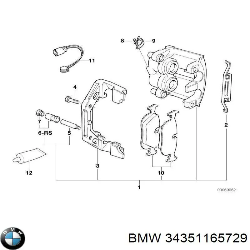 34351165729 BMW Датчик зносу колодок