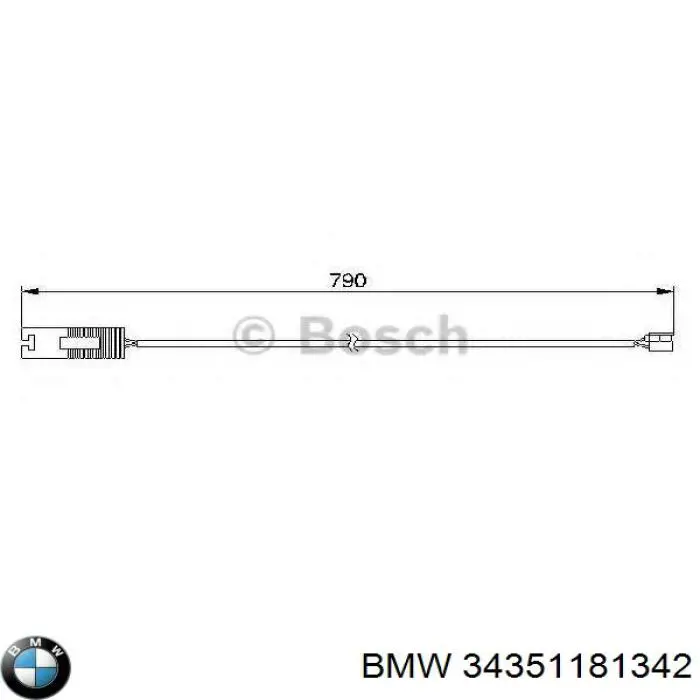 Купити 34351181342 BMW Датчик зносу гальмівних колодок, задній