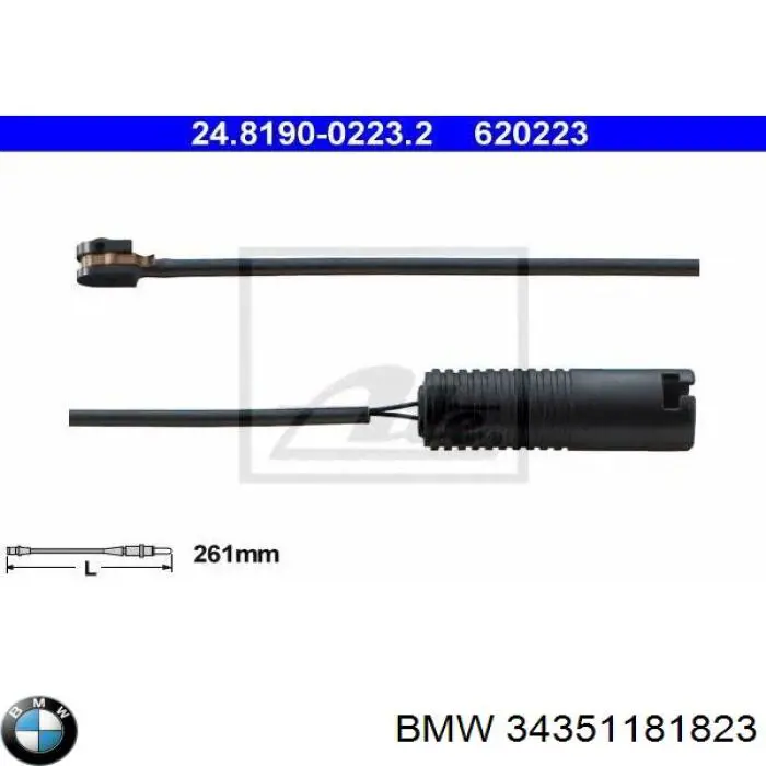 Датчик зносу гальмівних колодок, передній 34351181823 BMW